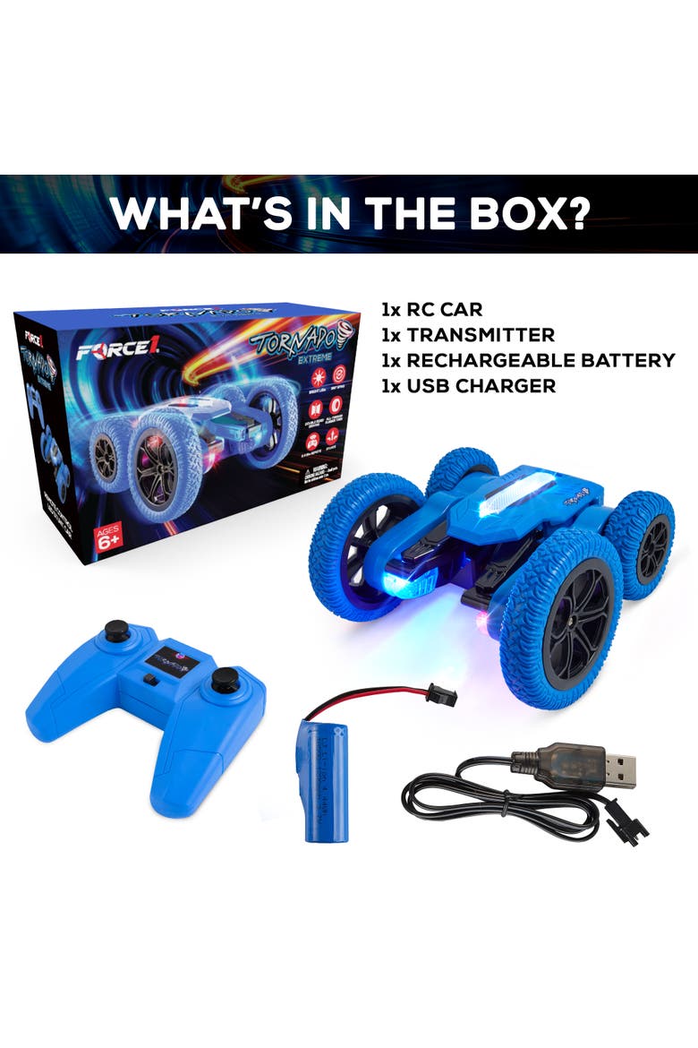 Blue Tornado Extreme RC Car, Alternate, color, Blue