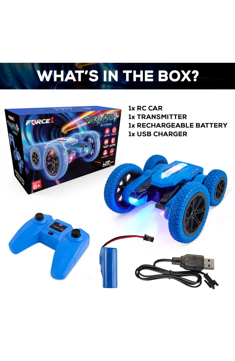 Force1 Blue Tornado Extreme RC Car, Alternate, color, Blue