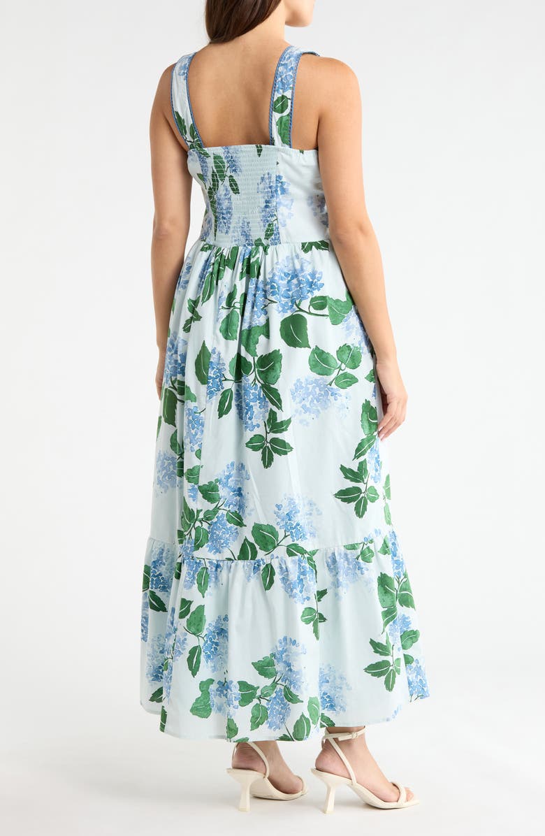 SUGARLIPS Mirla Floral Print Sleeveless Midi Dress, Alternate, color, Blue-Green-Mul