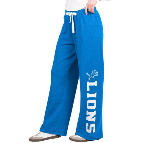 Women's  Starter  Royal Detroit Lions Field Wide Leg Sweatpants