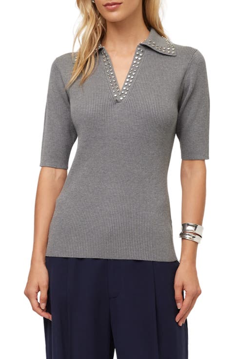 Eleanor Studded Polo Sweater