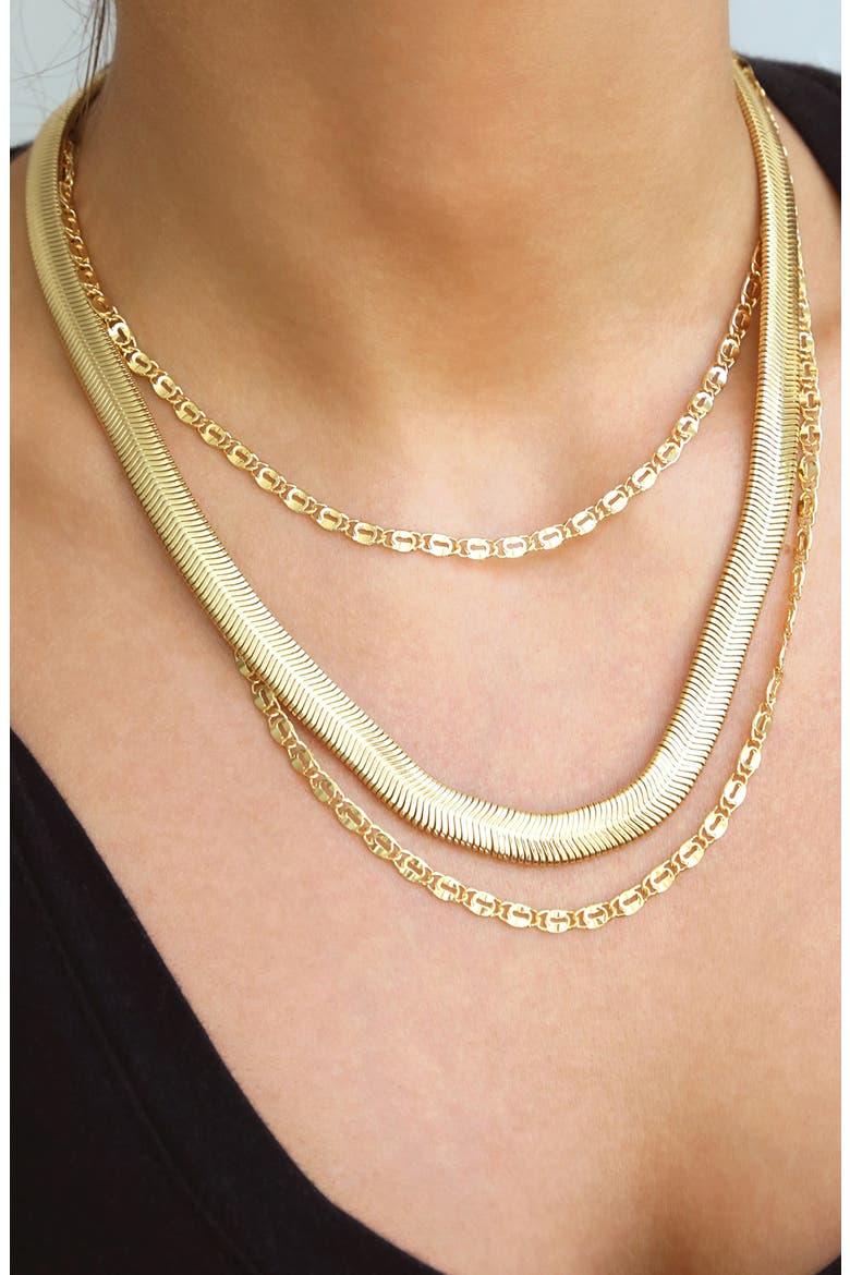 Layered Chain Necklace, Alternate, color, GOLD