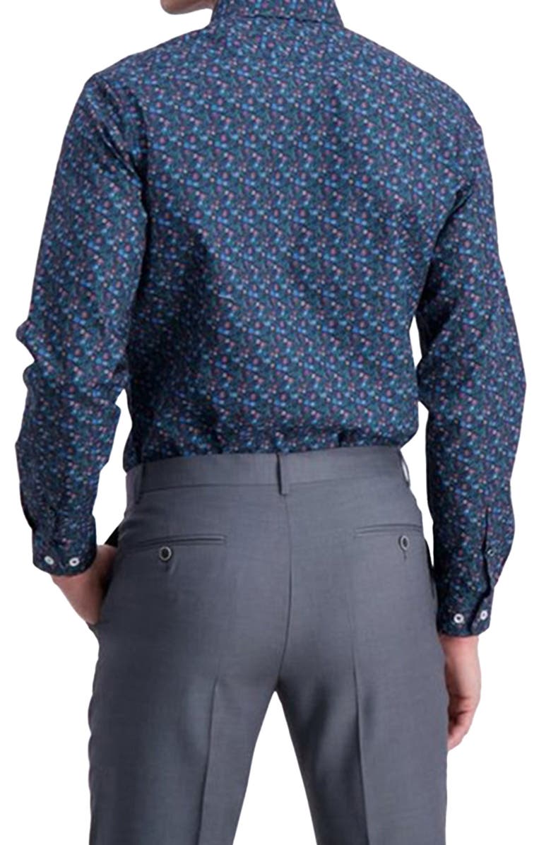 LINDBERGH Floral Modern Fit Twill Shirt, Alternate, color, Dark Blue