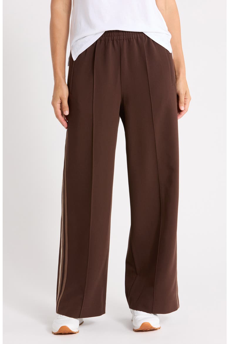 Robyn Side Striped Pintucked Pants, Main, color, CHOCOLATE BROWN