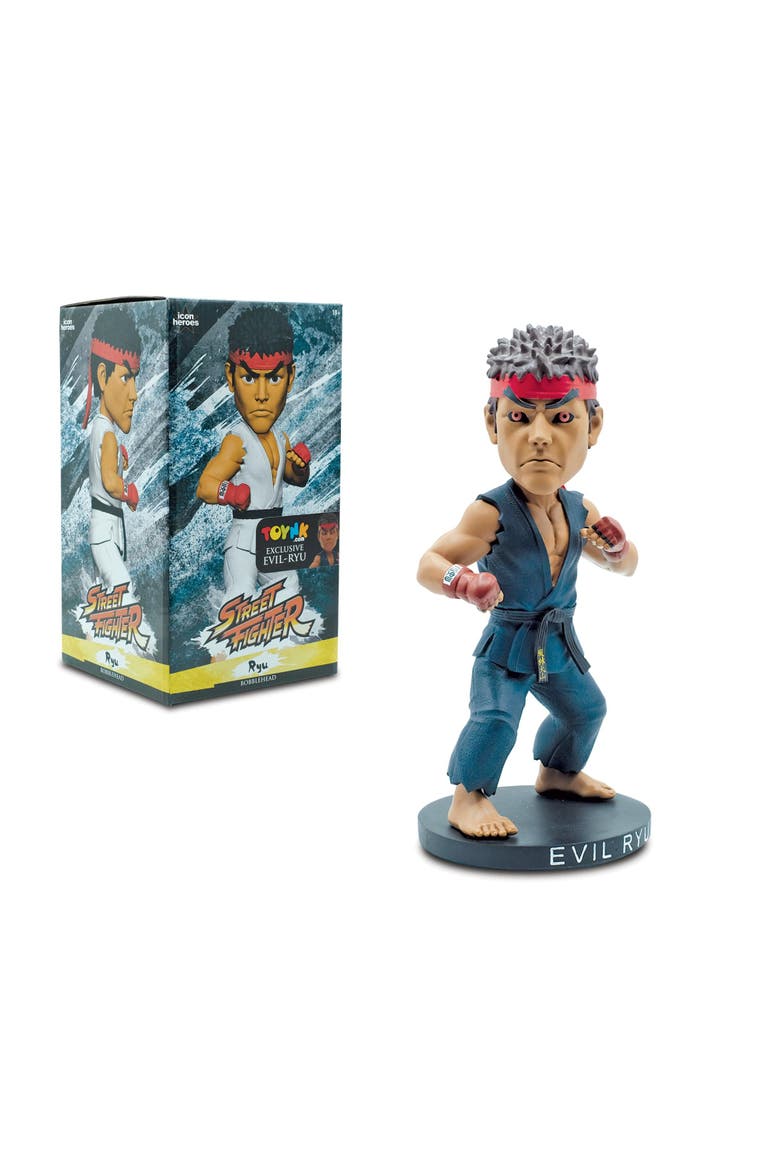 Street Fighter Evil Ryu 8-Inch Resin Bobblehead Figure | Toynk Exclusive, Alternate, color, Blue