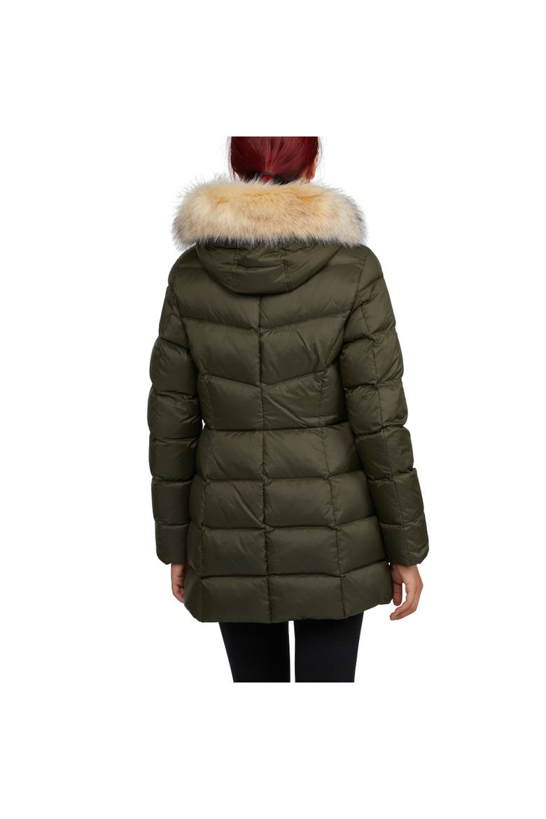 Roxy Quilted Puffer with Detachable Faux Fur Trim, Alternate, color, Military/Crystal