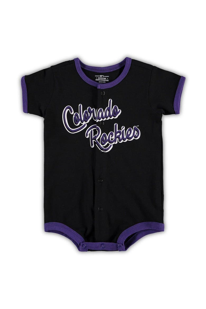 Infant Black Colorado Rockies Power Hitter Romper, Main, color, Black