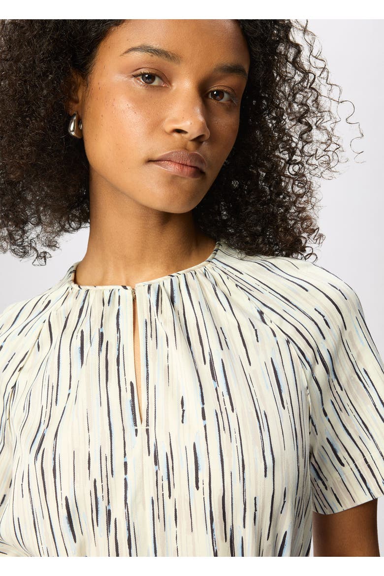 Abstract Stripe Short Dress, Alternate, color, Ivory/Multi