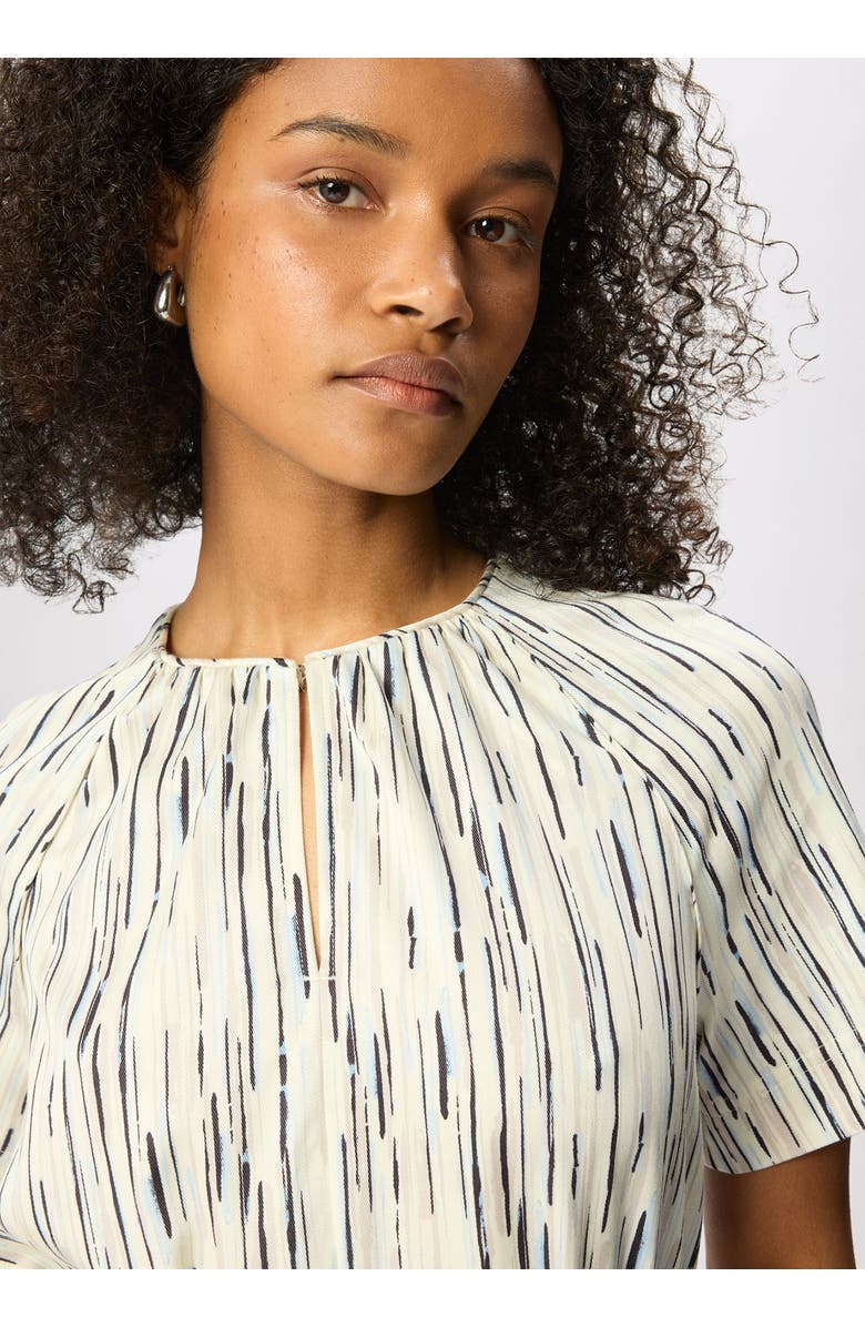 Whistles Abstract Stripe Short Dress, Alternate, color, Ivory/Multi