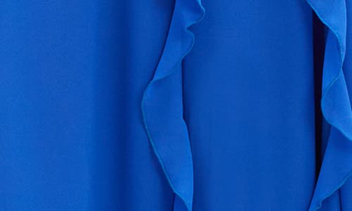Bardot Veris Ruffle Chiffon Maxi Dress In Blue