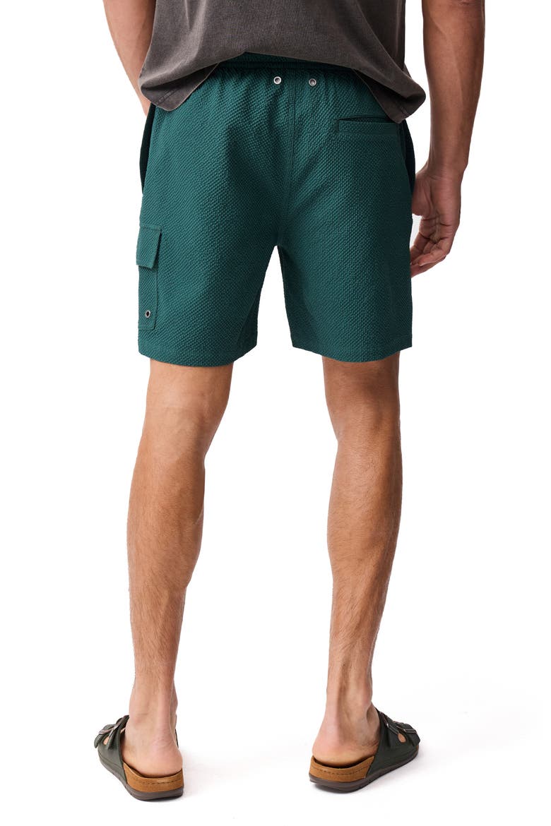 Winterton River Seersucker Swim Trunks, Alternate, color, TEAL