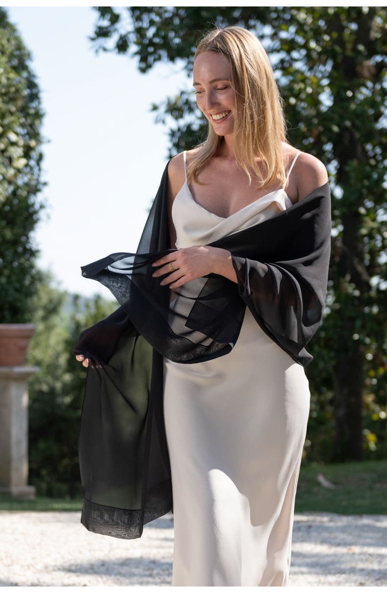 Elizabetta Carmen - Silk Scarf/Shawl for Women, Alternate, color, Black