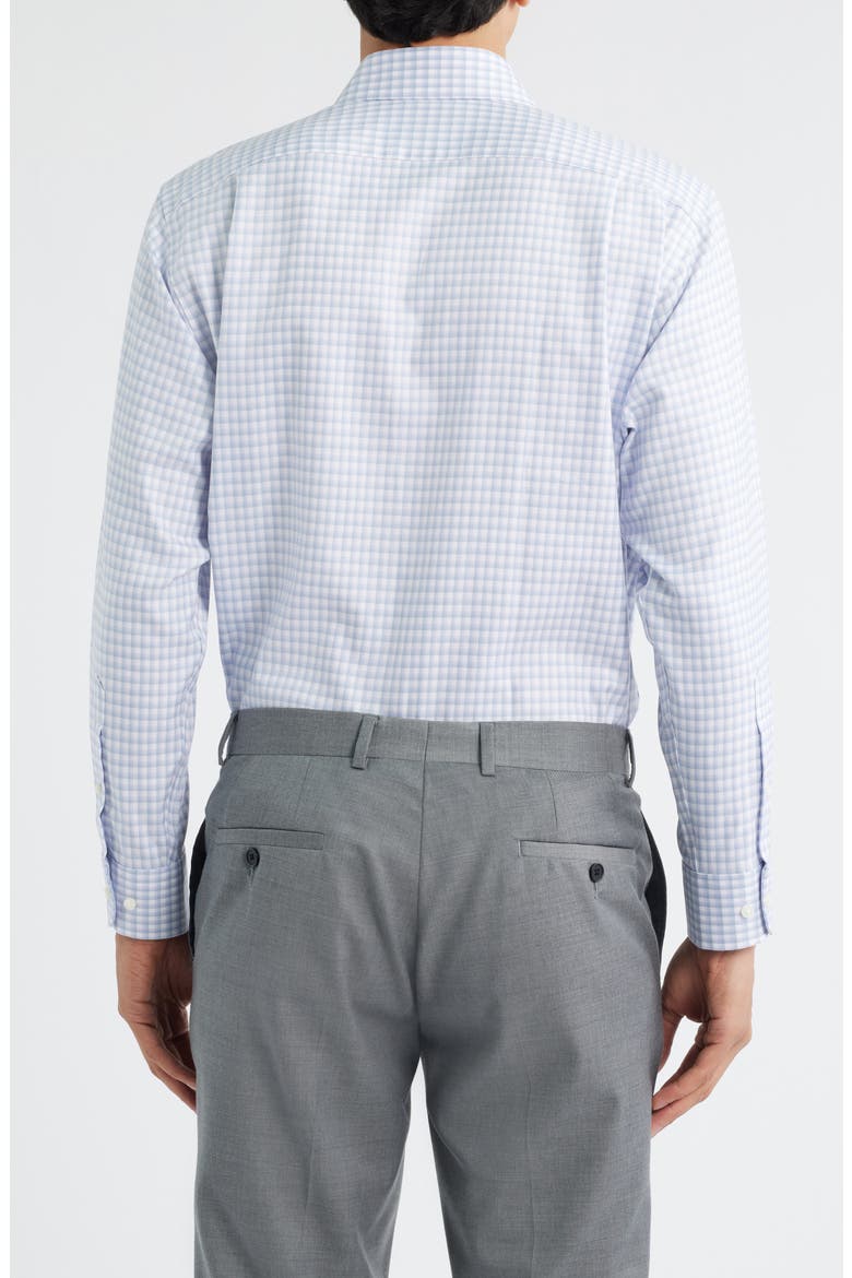 Traditional Fit Check Premium Non-Iron Cotton Dress Shirt, Alternate, color, BLUE- WHITE CHECK
