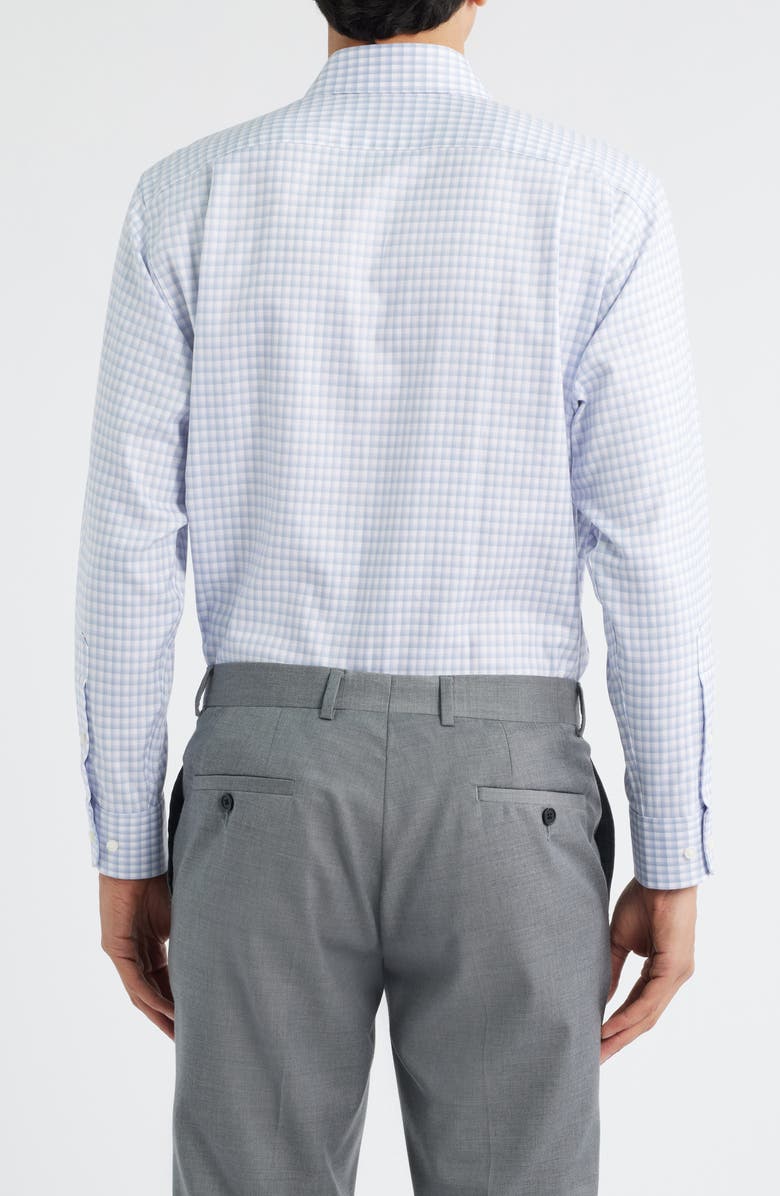 Nordstrom Traditional Fit Check Premium Non-Iron Cotton Dress Shirt, Alternate, color, Blue- White Check