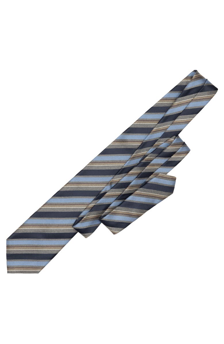 Elizabetta Espada - Extra Long Silk Jacquard Tie for Men, Alternate, color, Blue And Grey