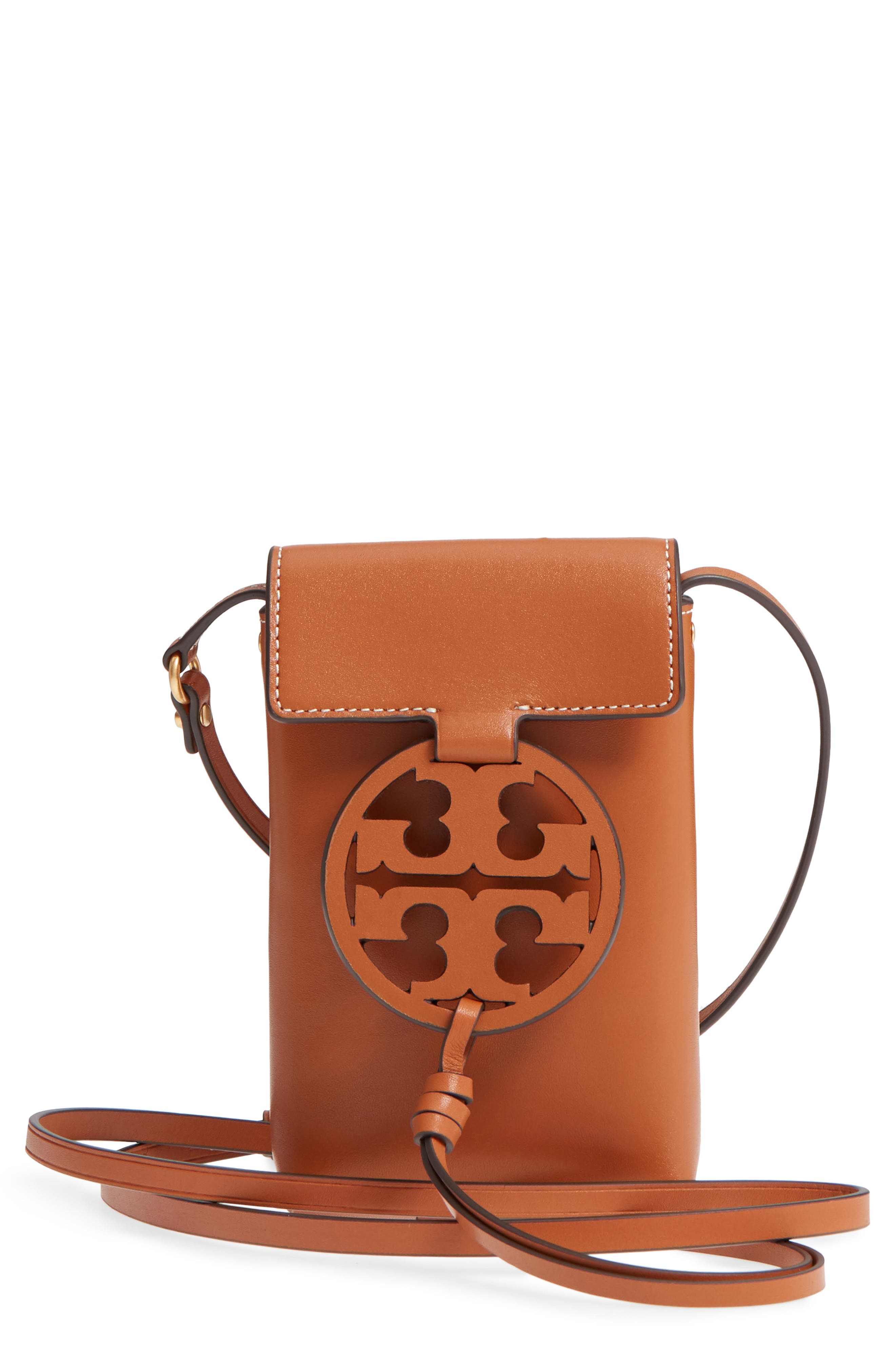 Tory Burch Miller Leather Phone Crossbody Bag, Main, color, 