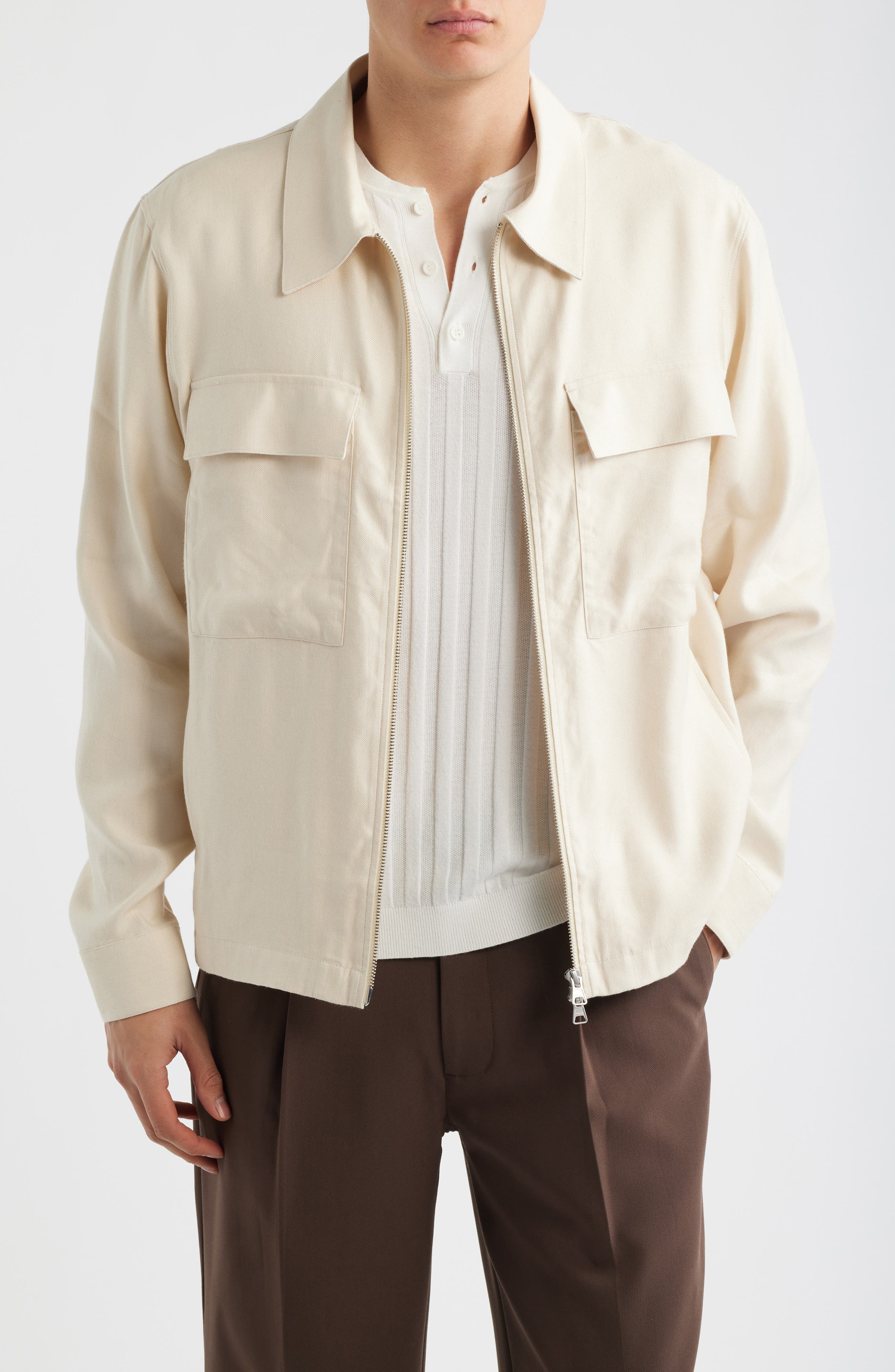 Alban 1808 Canvas Zip-Up Shirt Jacket - image 3