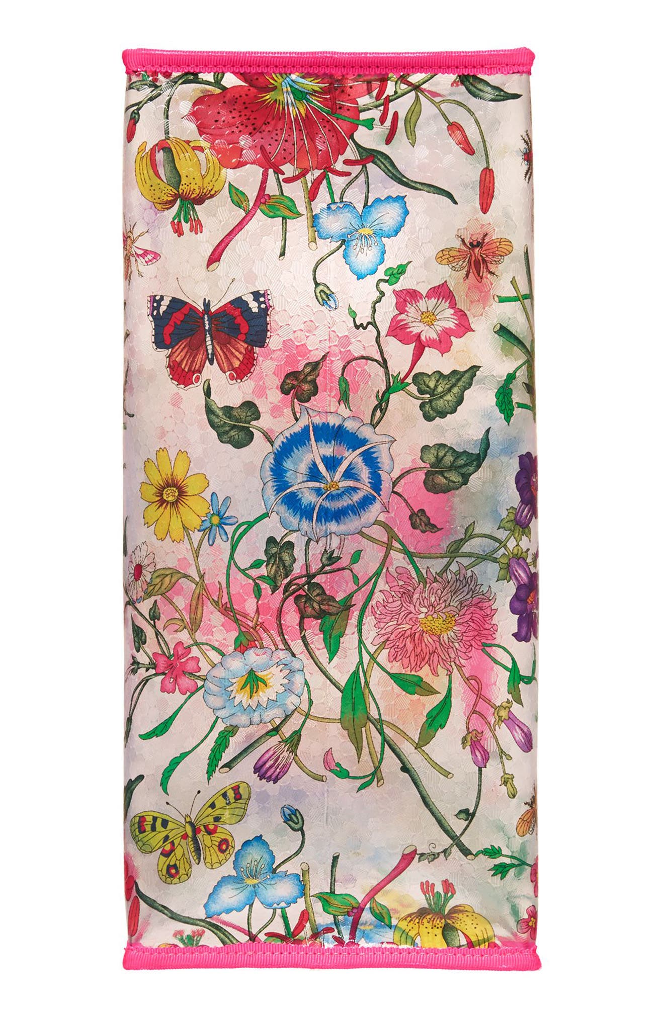 Gucci Flora Print Textured Vinyl Tote, Alternate, color, 