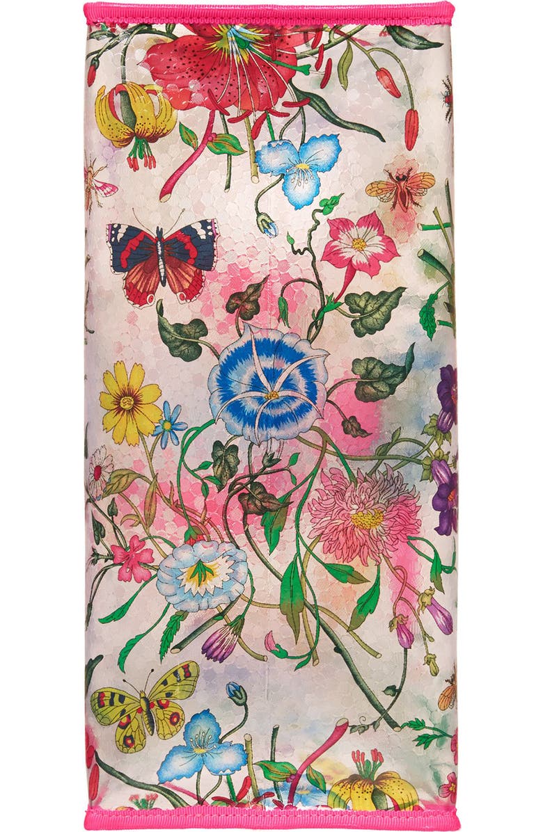 Gucci Flora Print Textured Vinyl Tote, Alternate, color,