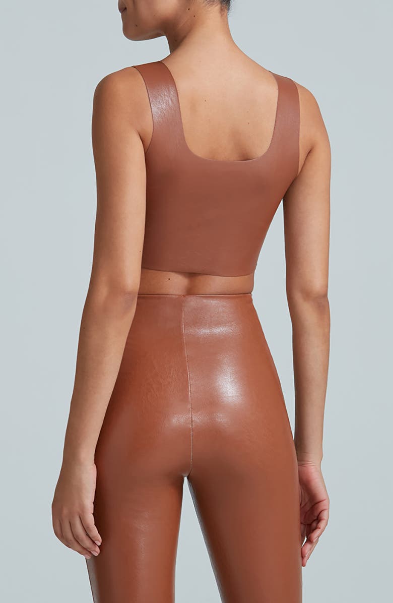 Commando Faux Leather Crop Top, Alternate, color, Cocoa
