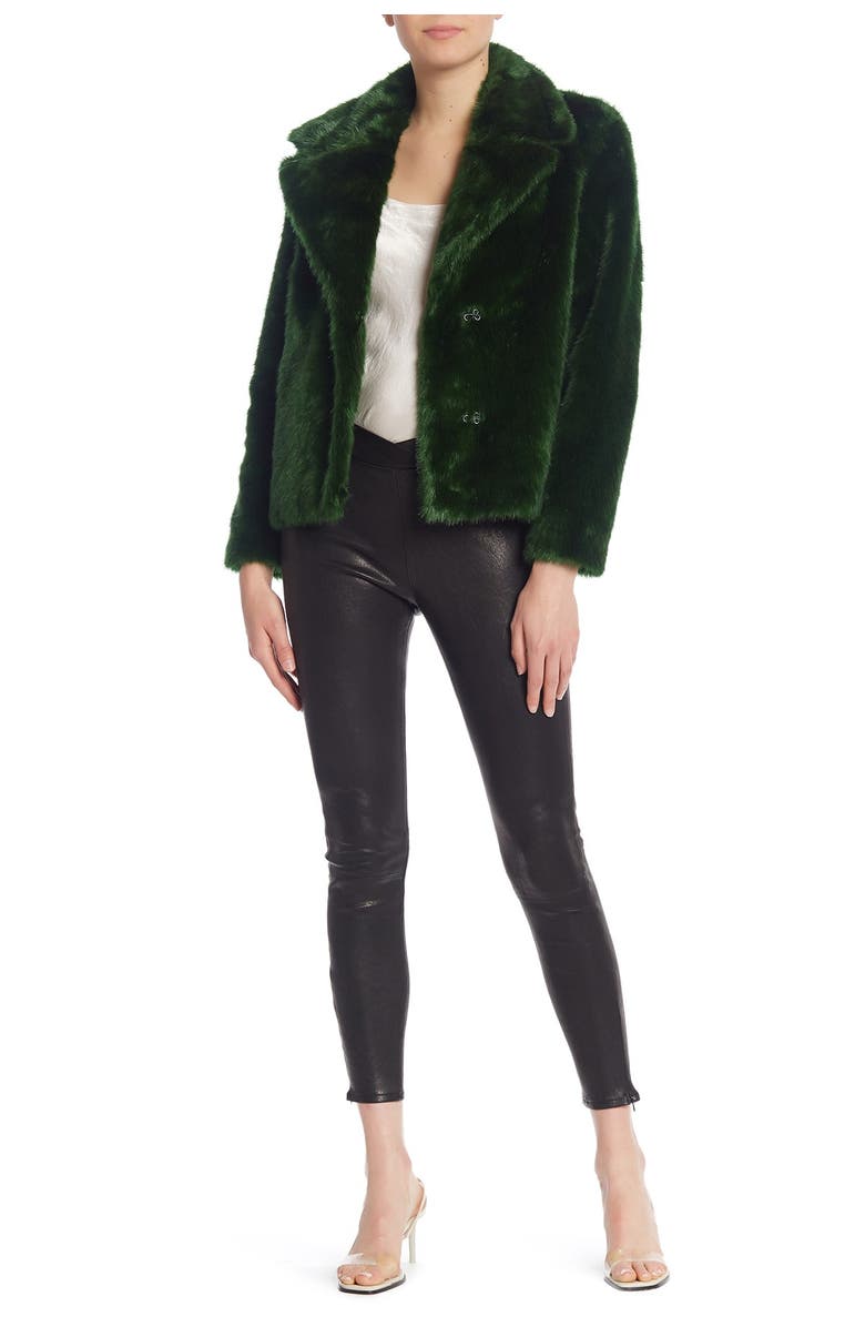 FRAME Overlap Pull-On Lamb Leather Leggings, Alternate, color, 