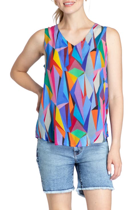 Print V-Neck Tank