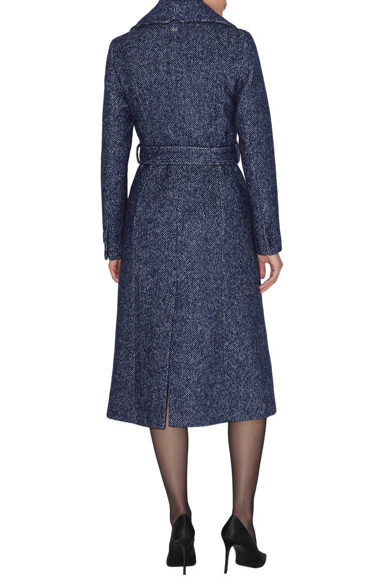 Ilana Wool Blend Belted Coat with Zip Bib, Alternate, color, NIGHT BLUE