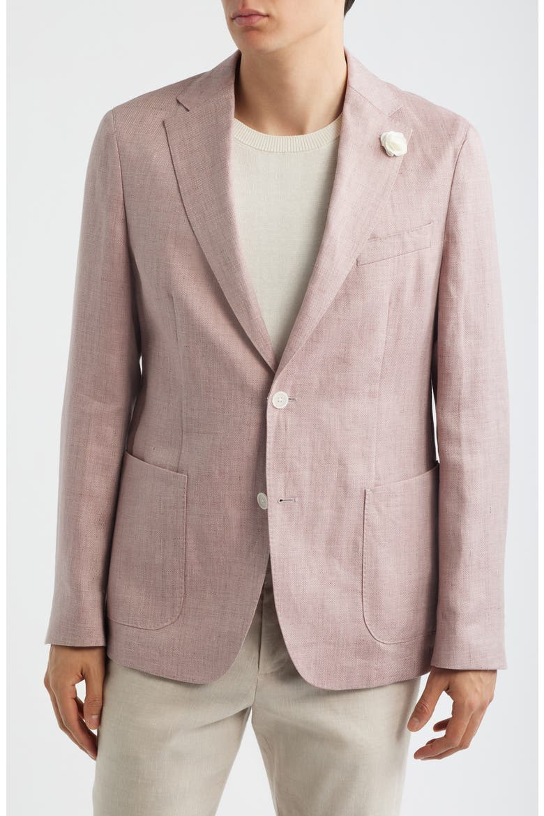 Hanry Slim Fit Pink Mélange Linen Blend Sport Coat, Alternate, color, LIGHT/ PASTEL PINK