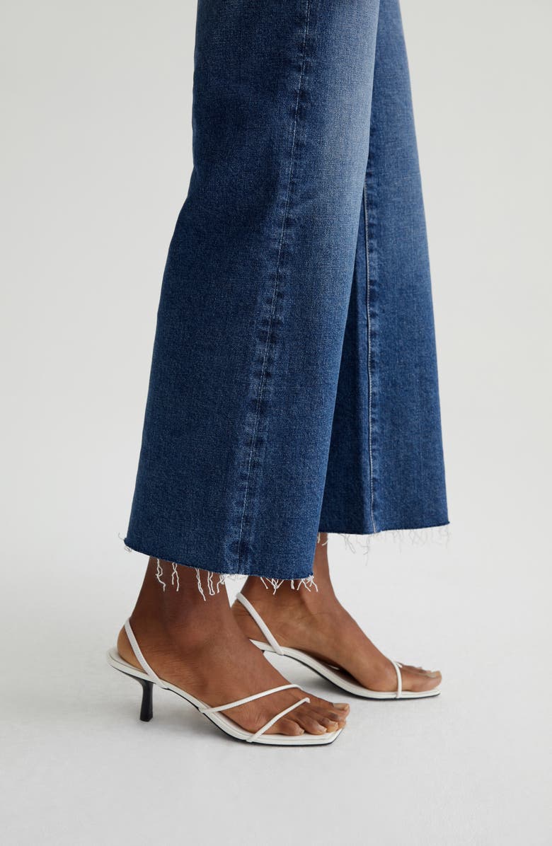 AG Saige Stretch Raw Hem Crop Wide Leg Jeans, Alternate, color, 