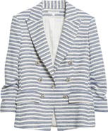 Veronica Beard Ryland Stripe Cotton Blend Dickey Jacket