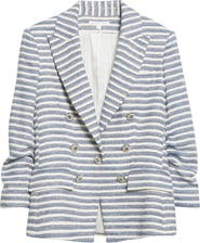 Veronica Beard Ryland Stripe Cotton Blend Dickey Jacket
