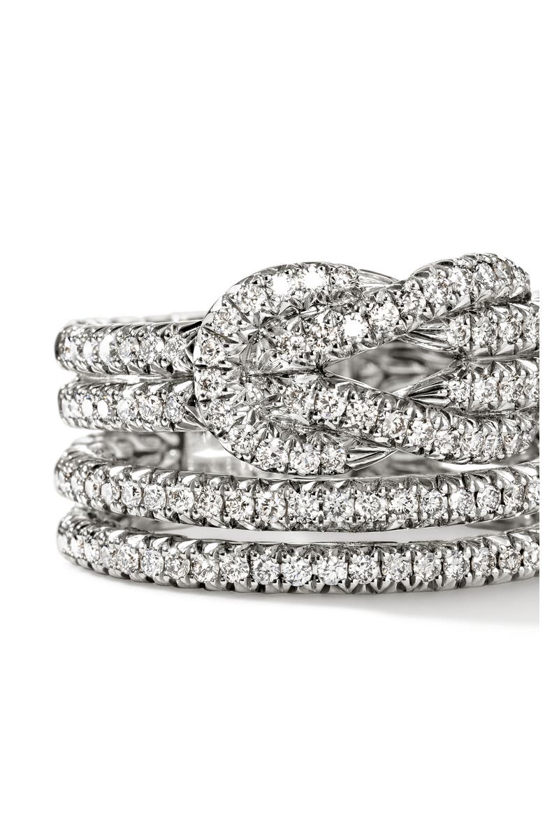 Love Knot Ring, Sterling Silver, Diamonds, Alternate, color, SILVER