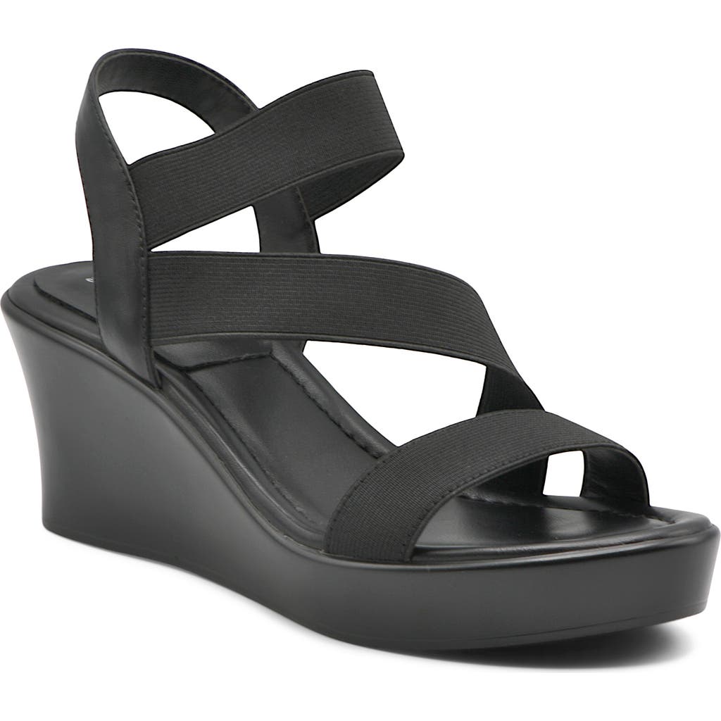 Charles David Classical Ankle Strap Platform Wedge Sandal in Black at Nordstrom Rack, Size 8.5