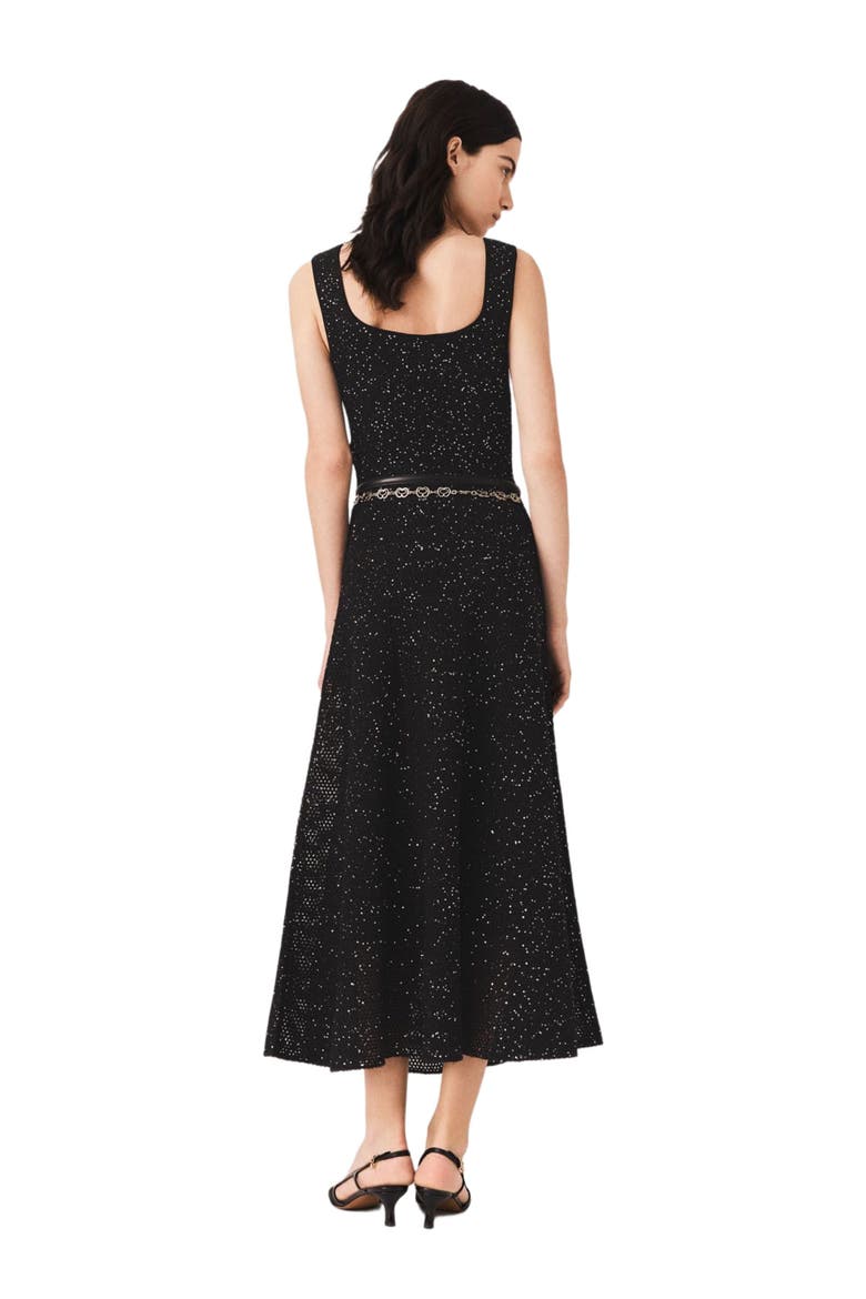 Rhinestone knit maxi dress, Alternate, color, Black