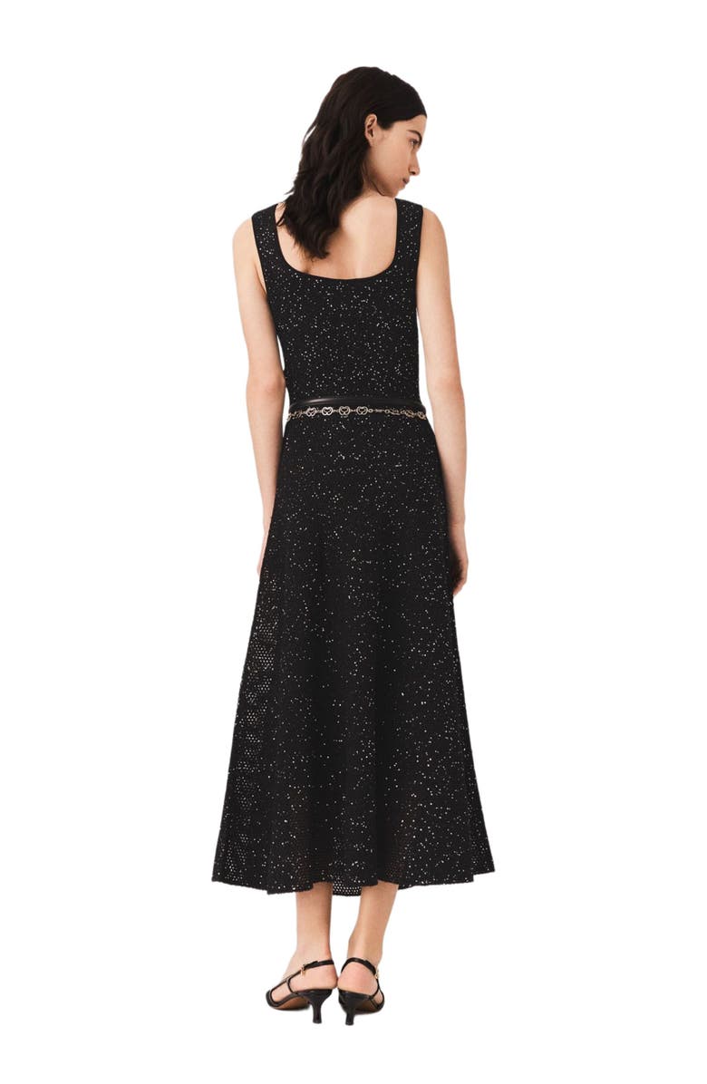 maje Rhinestone knit maxi dress, Alternate, color, Black