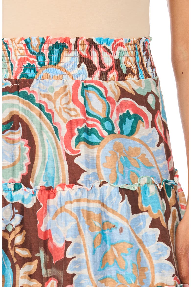 Printed Midi Skirt, Alternate, color, COCOA