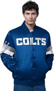 STARTER Men's Starter Royal Indianapolis Colts Triple Option Satin Varsity Full-Snap Jacket