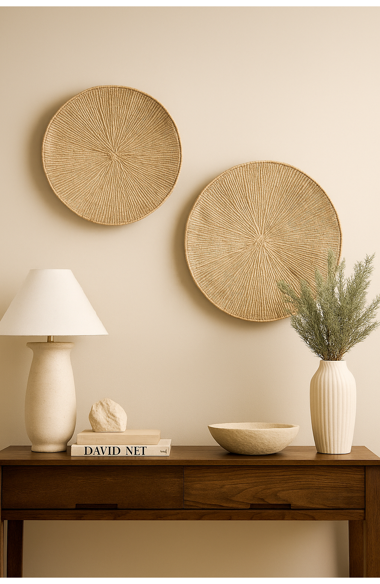 kanju Interiors Lily Pad Solid Weave Wall Basket, Alternate, color, Natural - Medium