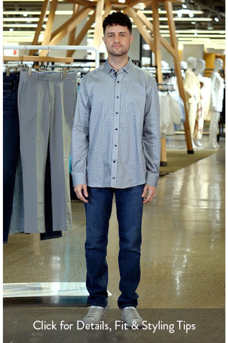 Wavy Diamond Print Cotton Button-Up Shirt video