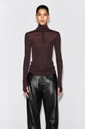 COS Merino Wool Buttoned Mock-Neck Top