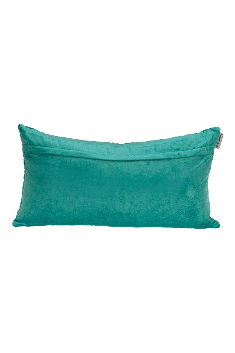 Tufted Velvet Oblong Throw Pillow, Alternate, color, AQUA