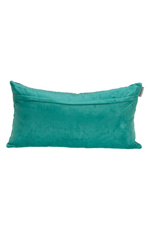 Parkland Collection Tufted Velvet Oblong Throw Pillow In Aqua