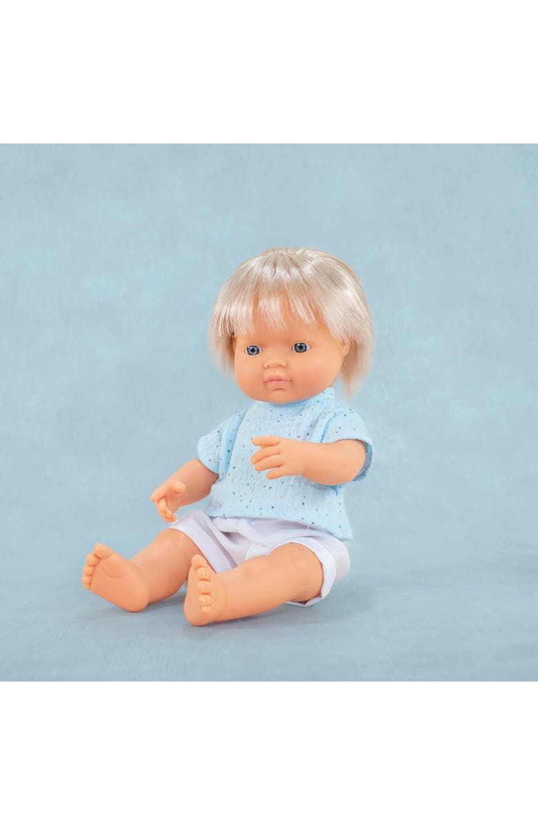 Miniland My Friends and Me Collection Baby Boy Doll with Blonde Hair - 15", Alternate, color, Beige