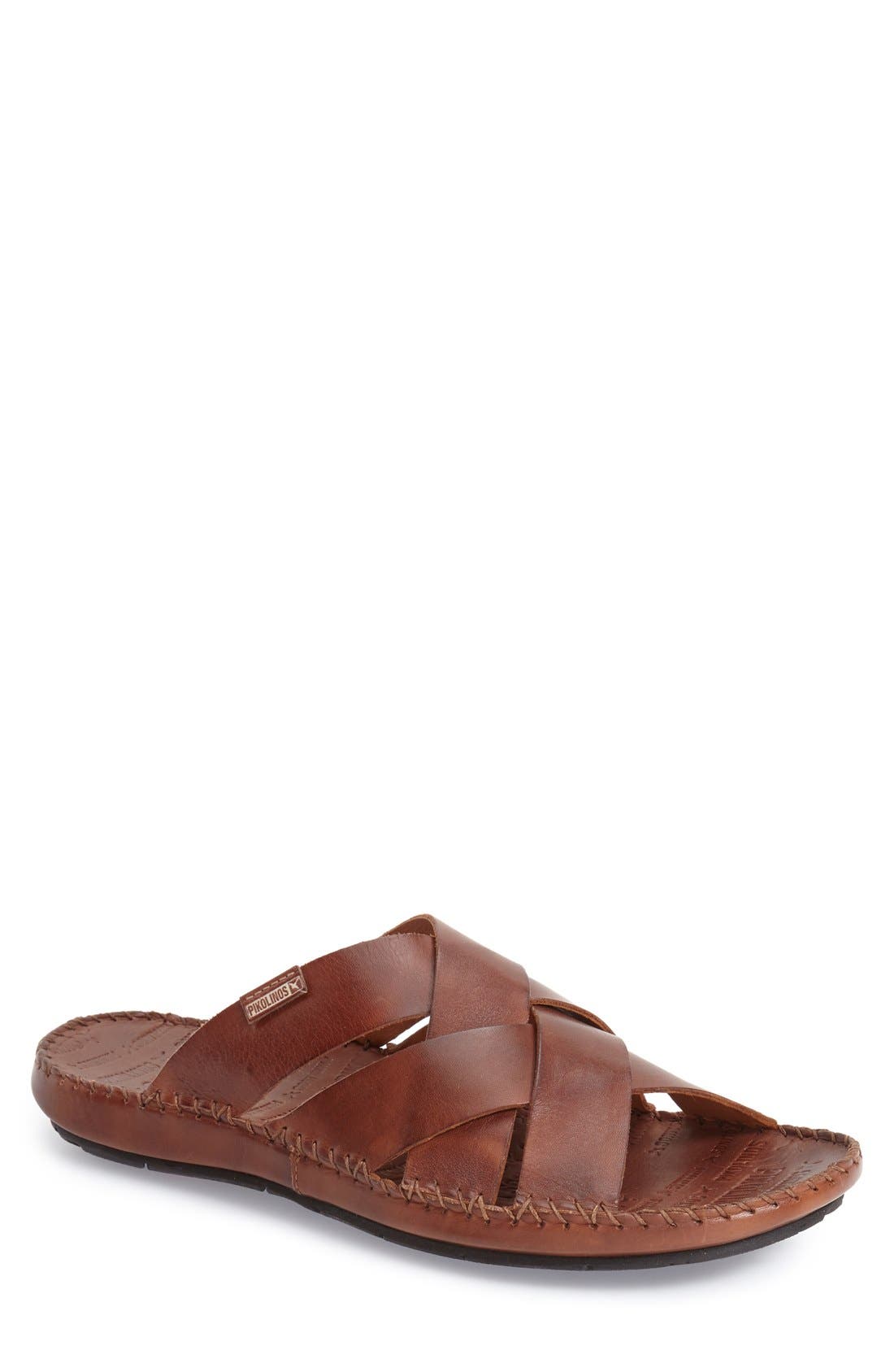 'Tarifa' Slide Sandal, Main, color, CUERO LEATHER
