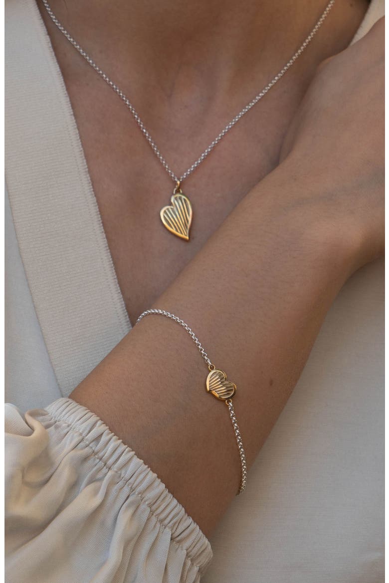 Humbug Heart Chain Bracelet, Alternate, color, Silver and Gold