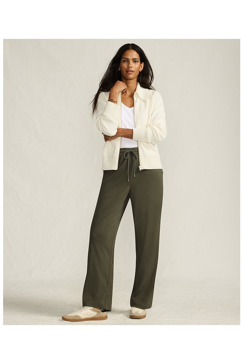Sport Knit High Rise Pull On Relaxed Straight Leg Pants, Alternate, color, Forest Moss