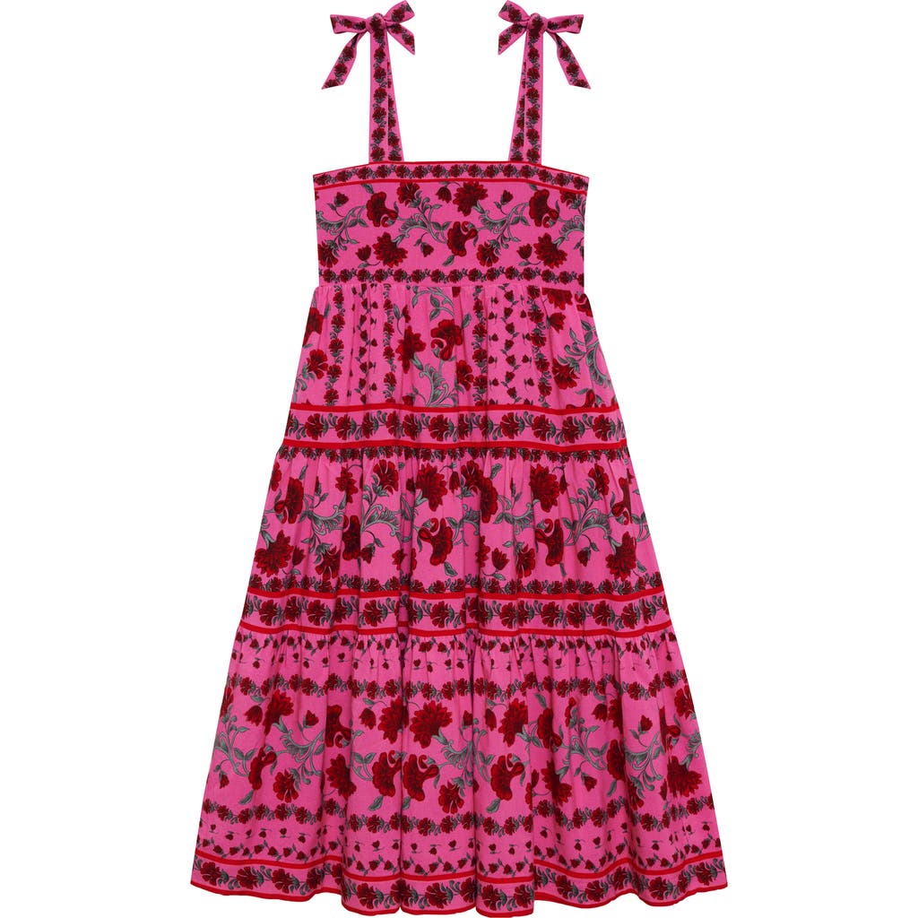 Beach Riot Kids' Floral Tiered Dress In Animal Print