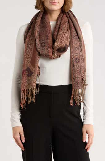 Vince Camuto Paisley Lurex Knit Scarf