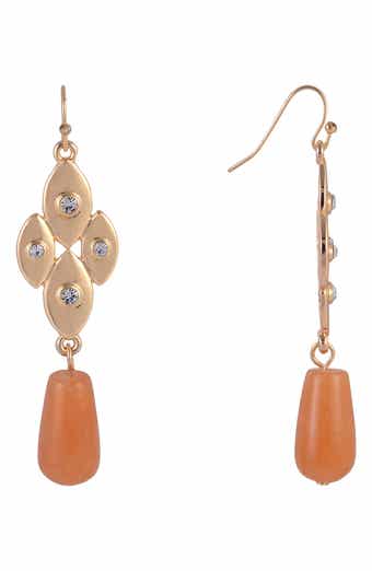 Crystal & Aventurine Drop Earrings