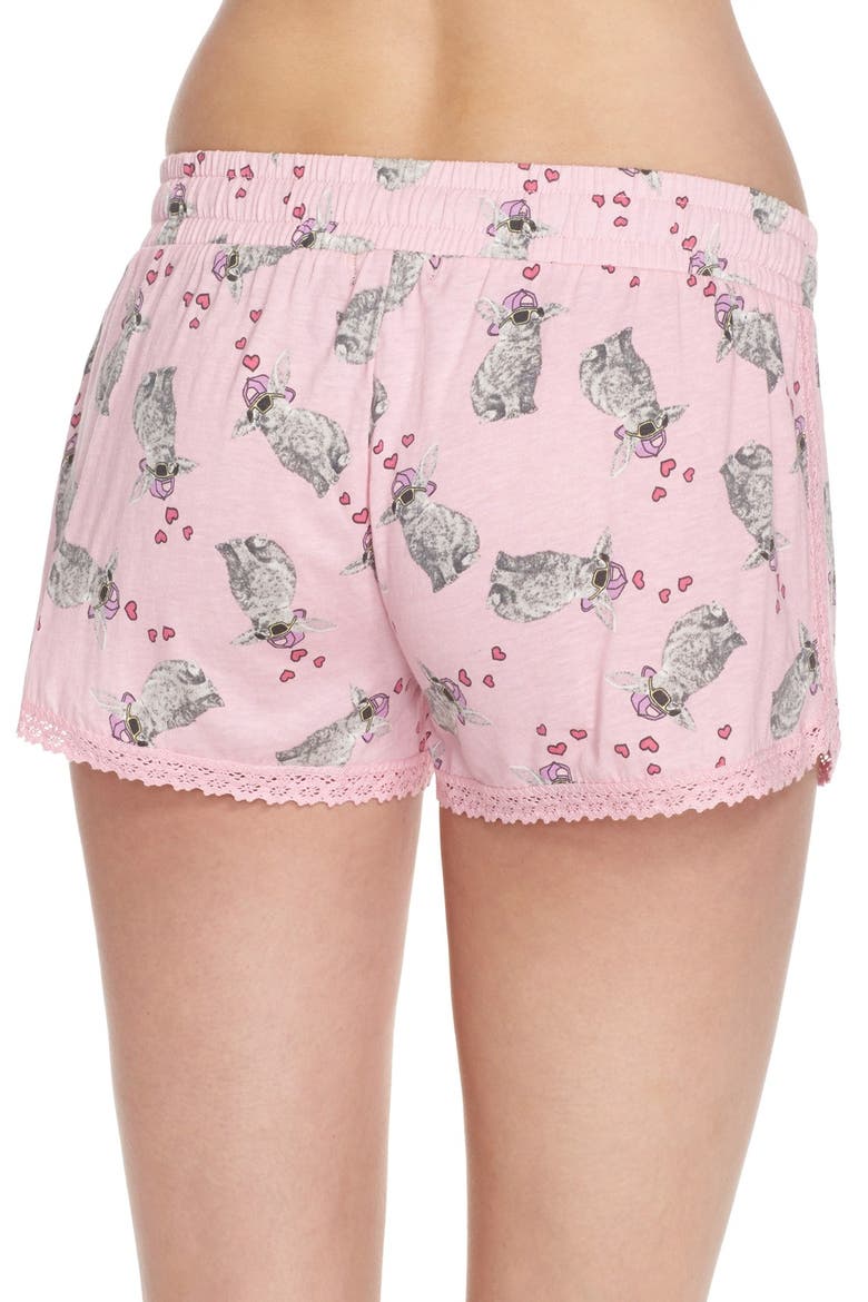 Printed Jersey Sleep Shorts, Alternate, color, LIGHT PINK